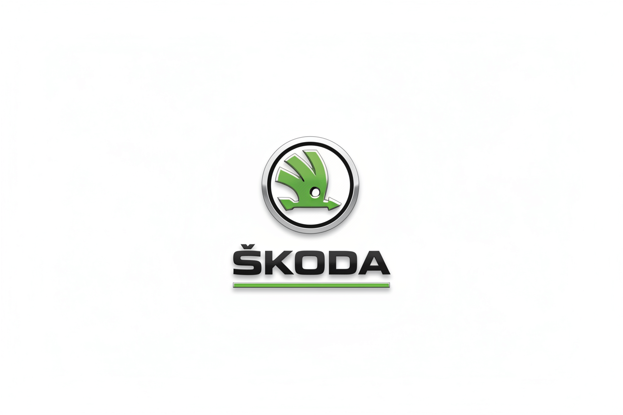 Logo Škoda - emblemă a brandului auto cu design modern și elegant.