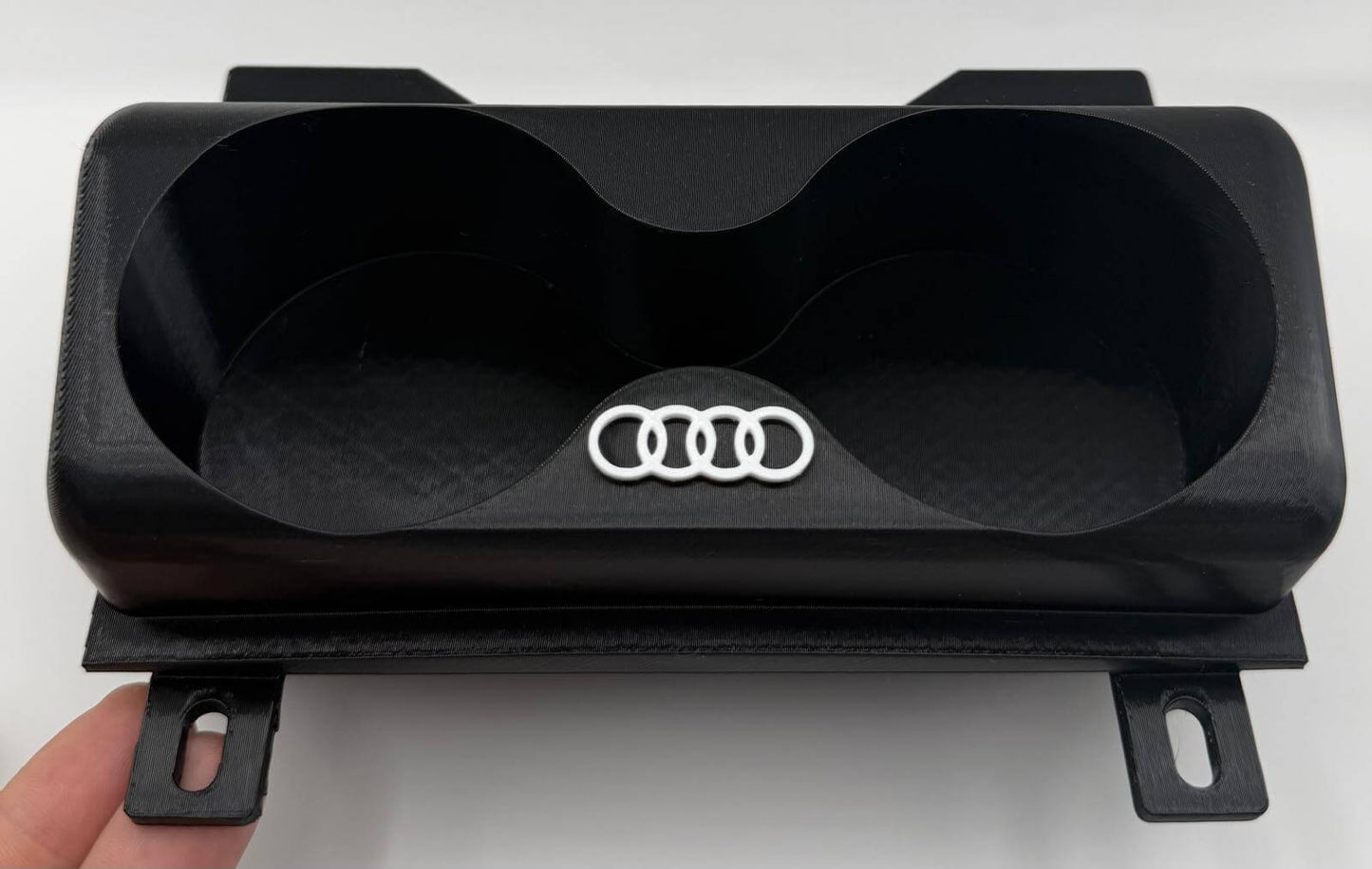 Suport Pahare Audi A3 8P – Imprimat 3D, Negru Lucios, Montaj Scrumiere OEM, Cu/ Fără Logo Audi - Auto - 3D