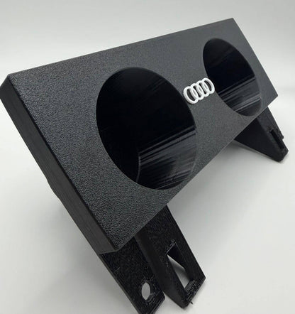 Suport Pahare Audi A4 B6/B7 1DIN/2DIN – Imprimat 3D, Efect Carbon / Negru Texturat, Logo Audi – Montaj Scrumiere OEM - Auto - 3D