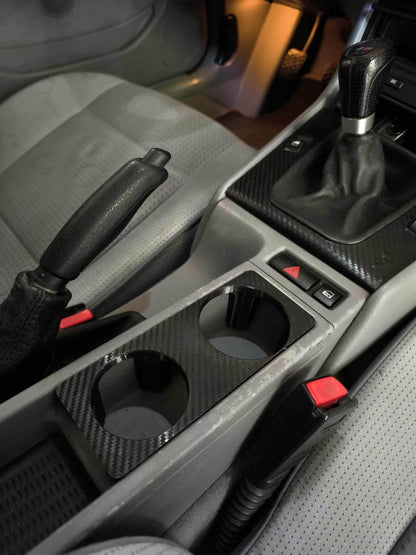 Suport Pahare BMW E46 – Consolă Centrală – Printat 3D, Efect Carbon, Design Modern, Găuri Încăpătoare - Auto - 3D