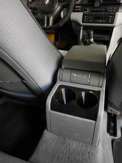 Suport Pahare BMW E46 – Montaj pe Consolă Spate (Scrumieră) – Printat 3D, Negru, Găuri Încăpătoare - Auto - 3D