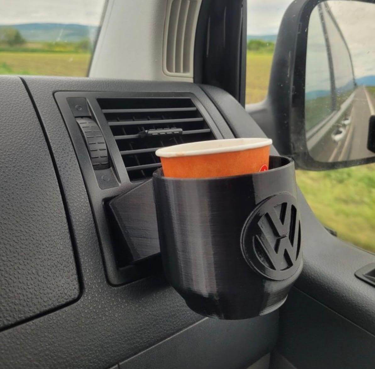Suport Pahare VW Transporter T5 – Montaj Canal Sub Grile Laterale, Gaură Încăpătoare, Logo VW, Material Calitativ - Auto - 3D