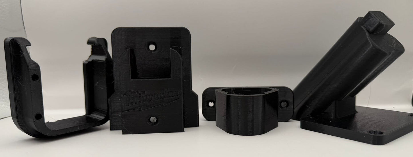 Suport perete pentru scule și baterii Milwaukee M18 & M12 – Organizare profesională - Auto - 3D